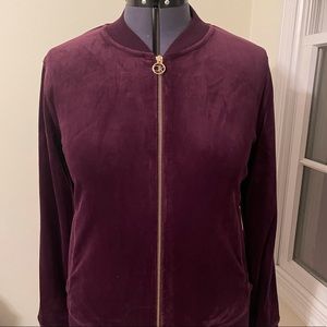 NWOT Calvin Klein velour zip up